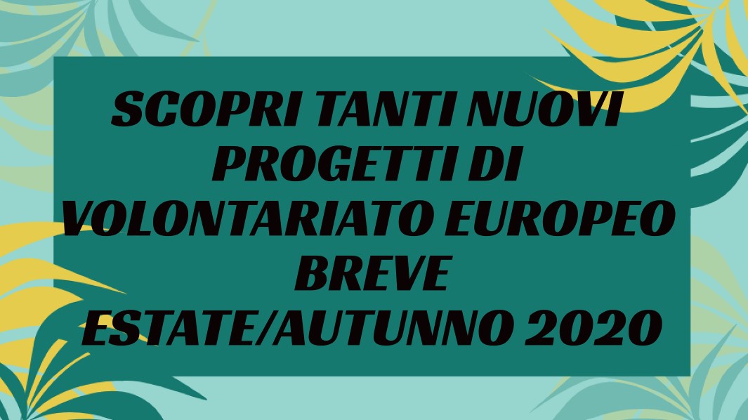 Volontariato Europeo estate-autunno 2020